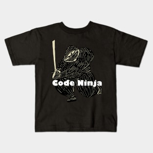 Code Ninja (black and gray) Kids T-Shirt